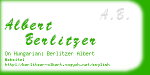 albert berlitzer business card